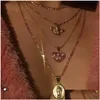 Kolye Kolyeleri Tanrıça Kalp Angel Mtilayer Kolye Altın Zincirler Chokers Kadın Moda Mücevher ve Sandy Hediye Damla Teslimat P DHEHS