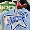 Womens Hoodies Sweatshirts Amerikaanse Retro Star Print Rits Vest Vrouwen Y2K Straat Hip Hop Trend Joker Sweatshirt Paar Casual Losse Hoodie 230605