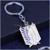 Hearchains Lanyards Attack on Titan Keychain Wings of Liberty Dom Scouting Legion Eren Keyring Key Holder Chain Ring New Jewelry WH DHQVF