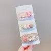 Hair Accessories 3/Pcs/Set Children Cute Coffee Color Cartoon Flower Bow Ornament Pink Clips Girls Sweet Braid Hairpins Kid