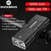 Luces de bicicleta ROCKBROS Luz de bicicleta 850 Lumen Linterna 10000 mAh Faro USB Recargable Impermeable MTB Ciclismo 230605