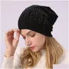 Berretto/berretto da cranio autunno inverno cristallo skl con cappellino da moda morbido cappello da berretto cappello da berretto e sabbi di consegna drop dhpds