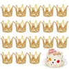 Andra evenemangsfestleveranser 10 datorer Tiny Baby Small Tiara Crown Gold Mini Crown Cake Topper för blommaarrangemang Dusch Birthday Wedding Decor 230605