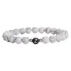 Perlé Noir Blanc Pierre Naturelle Perle Bracelet Avec 26 Lettres Az Diy Amitié Chanceux Couple Enfants Famille Cadeau Drop Delivery Bijoux Dhhqx