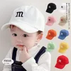 Berretti Cappelli Berretto da baseball per bambini per bambini per ragazza Ragazzo Primavera Estate Cappello da sole per bambini M Lettera Berretti con visiera per bambini ricamati 230608