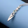 Anhänger Halsketten Gamer Valorant Halskette JeKnife Inlay Blau Kristall Anhänger Choker Für Frauen Männer Mode Schmuck Zubehör Spielzeug Geschenke