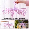 Portable Plastic Laundry Clothes Drying Rack Hanger with 24 Rotatable Clips, Sock Dryer for Drying Socks and Hanging Clothes