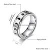 Band Rings Reduce Anxiety Rotatable Moon Solar Ring Stainless Steel Decompress For Women Men Fashion Jewelry Drop Delivery Dhtwh