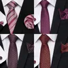 Neck Ties Fashion Brand Festive Present Tie Pocket Squares Cufflink Set Necktie For Men Shirt Accessories Gold Plaid 230605