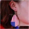 Dangle Chandelier Newest Arrival Teardrop Pu Leather Earrings Baseball Basketball Football Volleyball Sport Earring For Women Jewe Dhj2V