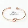 Bangle Knot Heart Bracelet Open Adjustable Bracelets Cuff Women Fashion Jewelry Gold Will And Sandy Drop Delivery Dhjuv