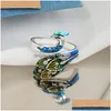 Band Ringen Vintage Zwart Sier Kleur Pauw Phoenix Vogel Ring Voor Vrouwen Maat Verstelbaar Roestvrij Staal Boho Stijl Vrouwelijke sieraden Dr Dhbgx