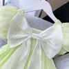 Vestiti per ragazza Neonate vestono estate verde elegante principessa con fiocco bianco vestiti per feste di compleanno per bambini 1-9 anni