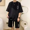 Mens Tracksuits Korean Fashion Men Short Sets Hip Hop Rock Casual Suit Funny Bear Tshirts Shorts 2 Piece Set Summer Tracksuit 230605