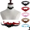 Chokers Harajuku Halloween Bat Leather Choker Necklace Simple Punk Gothic Collar Neck Band For Women Children Fashion Jewelry Will A Dhwyz