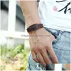 Bangle Watch Shape Leather Cuff Button Adjustable Bracelet Wristand For Men Women Fashion Jewelry Drop Delivery Bracelets Dhhsl