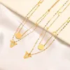 Classical Women Designer Necklace Choker Pendant Chain Gold Plated Stainless Steel Letter Necklaces Wedding Jewelry Accessories 2colors