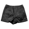 Été Chic mode cuir PU artificiel Vintage taille moyenne corps fermeture éclair noir femmes Sexy Ultra mince Shorts P230606