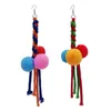 Hoop Earrings Tiered Thread Tassel Drop Colorful Long Fringe Dangle Vintage Pearl For Women