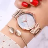 Relojes de pulsera de moda para mujer, relojes de lujo de oro rosa, reloj de pulsera con patrón de hojas, pulsera de diseñador, reloj para mujer 2023