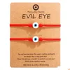 أساور سحر Pinky Promise Evil Blue Eye Paper Card Bracelet Women Women Lucky Red Red String Femme Fashion Jewelry Drop de Dhlzq