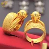 Solitaire Ring XUHUANG Dubai Gold Plated Finger Ring Jewelry Wedding Party Gift For Women Arabic African Charm Designer Copper Jewellery 230605