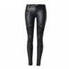 Jeans Europe America Moto Birker Pu Jeans Kvinnor Fashion Zipper Låg midja Push Up Sexy Leather Trousers White Skinny Pencil Pants Mujer