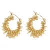 Hoop Earrings 2023 Tarnish Free Waterproof Wire Wrapped Design Hollow Gold For Women 18K Plated Stainless Steel Earring