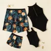 Tenues assorties pour la famille Maillots de bain à imprimé fleuri Tenues assorties pour la famille Look Mère Fille Bikini Maillots de bain Maman et moi Vêtements Papa Fils Maillot de bain