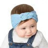 Haaraccessoires 2023 Gevlochten Nylon Hoofdbanden Kids Meisjes Kinderen Twisted Top Cross Knot Headwraps Elastische Zachte Haarbanden