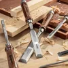 Beitel Ezarc 6st Wood Chisel set för träbearbetning CRV -stål med valnöthandtag i träpremiumlåda