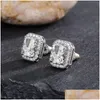 Stud Cubic Zircon Diamond Earrings Blue Green Ear Rings For Women Fashion Fine Jewelry Will And Sandy Drop Delivery Dh59W