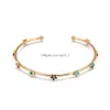 Braccialetti con ciondoli Occhi fortunati Goccia d'olio Male Occhio turco Bracciale rigido Oro Sier Colore Braccialetti Regali per donne Uomini Gioielli di moda Gif Dhlaw