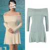 528 XL 2023 printemps été flore imprimer robe Slash cou à manches longues bleu robe Panelld robe luxe mode bal femmes vêtements yl