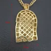 Hänge halsband Hip Hop Gold Color Rostfritt stål Iced Out Bling Full Big Jesus Piece Head Pendants Halsband för män smycken 230605