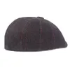 Mens Hats Plaid Newsboy Caps Retro Beret Unisex Classic Stripe Octagonal Cap Autumn Winter Woolen Felt Peaked Painter Cap