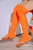 2023 Sexy plat genou bottes hautes femmes tongs été bottes piste chaussures talons hauts longues Stretch bottes femme 44