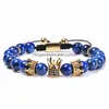 Kralen Natuursteen Lapis Lazi Kroon Armband Gevlochten Koper Microinlaid Zirkoon Diamant Armbanden Kraal Vrouwen Mannen Mode-sieraden Wi Dhxpx