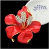 Broches Broches Or Fleur Diamant Broches Cor Émail Boutonnière Bâton De Mariage Broche Pour Femmes Hommes Mode Bijoux Cadeau Drop Delivery Dh8Jp