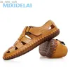 MIXIDELAI Sommer Männer Sandalen 2023 Freizeit Strand Männer Schuhe Hohe Qualität Echtes Leder Sandalen Die männer Sandalen Große Größe 39-47 L230518