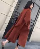 QNPQYX Cappotto da donna in misto lana con cintura extra lungo caldo inverno giacca a vita bassa da donna capispalla soprabito cappotti oversize