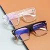 Niebieskie okulary blokujące światło Ogromne kwadratowe szklanki czytania mężczyźni unisex duże anty niebieskie lekkie okulary komputerowe dla kobiet moda 230606