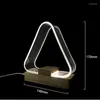 Lampes de table 3D Style nordique lampe de bureau USB Rechargeable Dimmable blanc chaud modélisation géométrique acrylique LED veilleuse Base en bois
