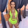 Designer Womens Bikini Set Summer Fashion Women Sexy V Neck Solid Color Split Swimsuit Lovely Suspender Tassel Swimwear