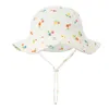 Bébé coton seau chapeau enfants crème solaire casquettes d'extérieur garçons filles imprimer Panama chapeau unisexe plage pêche chapeau pour 3-12 mois