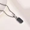 Women's pendant Necklace Personalized and Trendy Stainless Steel Square Pendant Necklace with Droplet Design Pearl-Shaped Chain Jewelry Gift yw112PN-1690