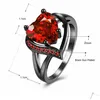 Anello solitario Zircone cubico Cuore Rosso Viola Diamante Donna Fedi nuziali di fidanzamento Gioielli di moda Regalo Will And Sandy Drop Delivery Dh63P