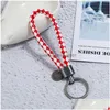 Sleutelhangers Eenvoudige Oude Sier Ring Coin Charm Hand Weave Pu Lederen Sleutelhanger Tas Hang Fashiono Sieraden Voor Vrouwen Mannen Will En Sandy Dhzl6