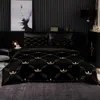 Ensembles de literie Ensemble de literie de style minimaliste Housse de couette 240x220 avec taie d'oreiller Noir 200x200 Housse de couette Twin Queen King Size Parure de lit 230605