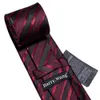 Neckband Male Luxury Tie för män Business Red Striped 100% Silk Set Barrywang Fashion Design Neckwear Drop LS5022 230605